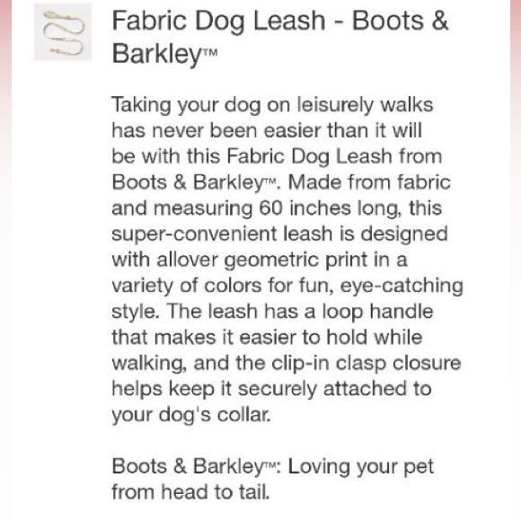 Boots & Barkley Dog Fabric Dog Leash And Waste Bag Holder Boots